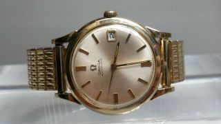 Vintage Omega 560 10k Gold - Filled Automatic Date Watch