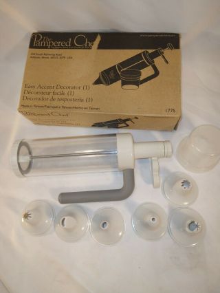 Pampered Chef Easy Accent Decorator 1775 Cake Decorating Tools Orig Box