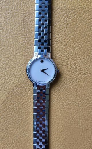 Ladies Movado 84.  A1.  1845s Stainless Steel Mother Of Pearl Dial With Diamond.