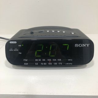 Sony Dream Machine Icf - C212 Am Fm Alarm Digital Clock Radio Black Antenna