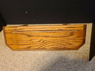 Vintage Small Handmade Oak Wood Wall Curio Shelf
