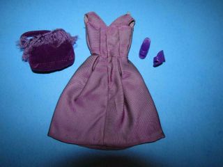 Vintage Barbie Clone Purple Lined Satin Dress Purse Heels Shillman Premiere?