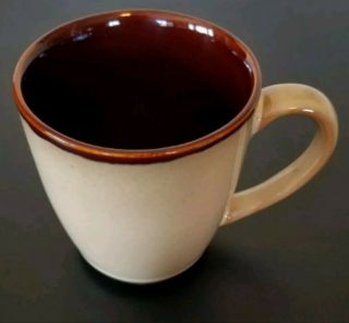Set Of 2 Sango Nova Brown 4933 Stoneware Coffee Cups Mugs Euc