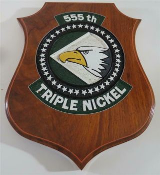 Usaf 555th Tactical Fighter Squadron (triple Nickel) Vintage Wood Wall Plaque