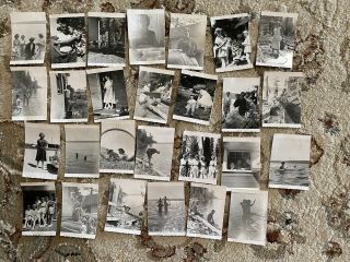 27 Small Vintage Photos 1950’s Teen Summer Camp Girls Boys Black & White Idaho