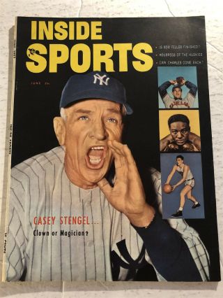 1953 Inside Sports York Yankees Casey Stengel Newsstand Mickey Mantle No Lab