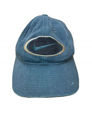 Vintage 1990s Nike Swoosh Baseball Cap Hat Green Adjustable One Size