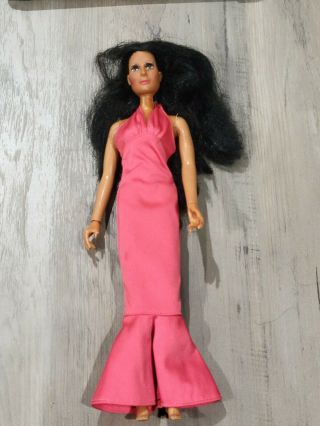 Vintage 1975 Mego Cher Celebrity Doll Long Hair & Eyelashes