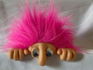 Vintage 1997 Peekin’ Zeke Computer Pal,  Shelf Sitter,  Novelty Troll,  Pink Hair