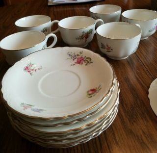 Vintage Homer Laughlin Household Institute Priscilla Pattern 8 Saucers 6 Cups
