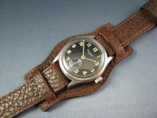 Vintage Helvetia 82a Dh Ww2 German Military Issued Mens Watch 15j Serviced
