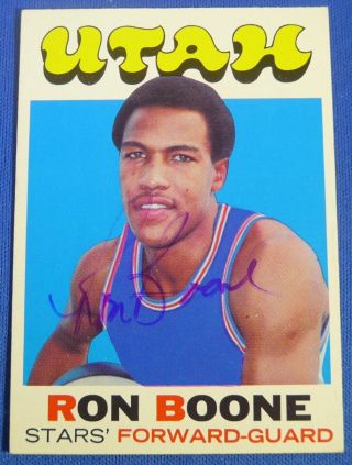 Ron Boone Rookie Signed Autograph Auto 1971 - 72 Topps Aba Utah Stars