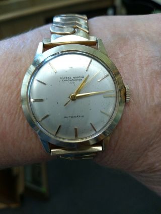 Vintage Men’s Ulysse Nardin 14k Solid Gold Chronometer Automatic Watch