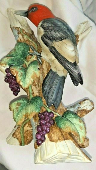 Andrea By Sadek Porcelain Bird Figurine Woodpecker Japan