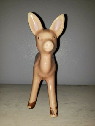 Vintage Shawnee Pottery Pink Deer Figurine