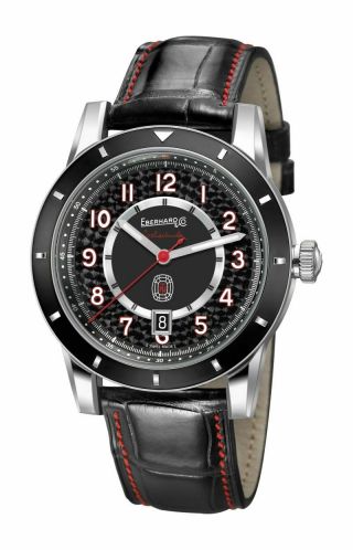 Eberhard & Co.  Tazio Nuvolari Swiss Automatic Leather Strap Watch 41032.  01