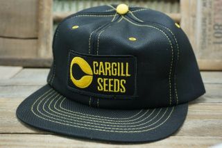 Vintage Cargill Seeds Snapback Trucker Cap Hat Patch Swingster Made In Usa