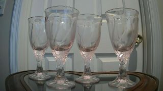 Noritake Sweet Swirl Pink Wine Glasses Set Of 4
