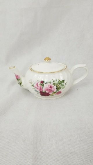 Vtg Arthur Wood & Son Staffordshire England Teapot 6304 Roses Porcelain