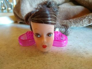 Vintage Barbie/barbie Clone Doll Head Brunette Pony Tail Brown Eyes