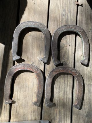 Set Of 4 Vintage Double Ringer Official Diamond Pitching Horse Shoes 2½ Lb Usa