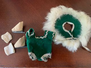 50’s Vintage Vogue Ginny Doll Green Ice Skating Outfit Complete Skates
