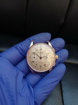 1940’s Landeron Vintage Swiss Chronograph 18k Gold Watch - Restoration Project