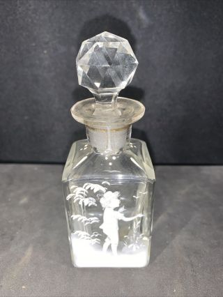 Vintage Mary Gregory Perfume Bottle W/stopper