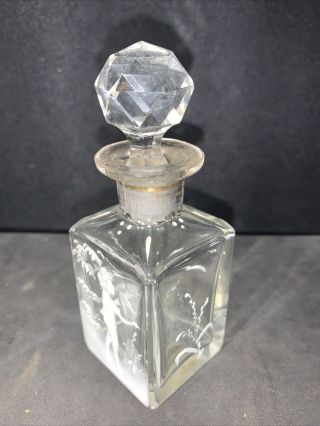 vintage Mary Gregory perfume bottle w/stopper 2