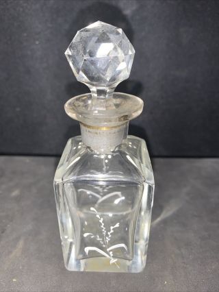 vintage Mary Gregory perfume bottle w/stopper 3