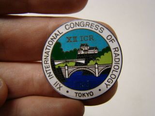 Vintage 1969 International Congress Radiology Tokyo Japan Metal Pin Back Button