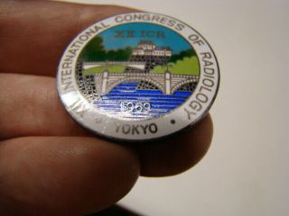 Vintage 1969 International Congress Radiology Tokyo Japan Metal Pin Back Button 2