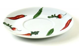 Bia Cordon Bleu Painted Vegetables Design Ceramic Oval Platter Usa,  9.  5 "