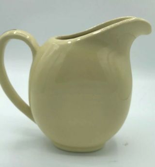 Shawnee Pottery Creamer Pitcher 1940 USA 35 Off White Blue Brown Flowers 3