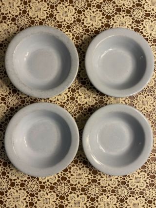 Buffalo China Lune Blue Restaurant Ware Rimmed Soup Bowls Set Of 4