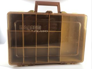 Vintage Magnum By Plano Double Sided Portable Fishing Tackle Box Model 1126