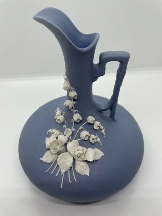 Lefton Wedgewood Jasperware Blue/white Pitcher/bud Vase