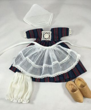 Vintage Ginny Vogue Tag Dutch Girl Outfit W - Wooden Shoes,  Too (no Doll)