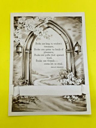 Vintage Antique Poem Bookplates 1930s -