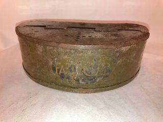 Vintage Fall City Metal Bait Box Belt - Mount Worm Can Old Fishing Cabin Decor
