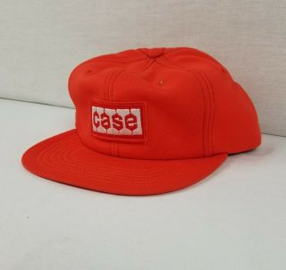 Vintage J I Case Patch Orange Headwear Snapback Trucker Farmer Cap Hat USA 2