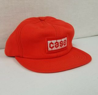 Vintage J I Case Patch Orange Headwear Snapback Trucker Farmer Cap Hat USA 3