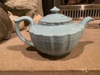 Vintage Hall Teapot Blue Design,  Made In U.  S.  A C1940s