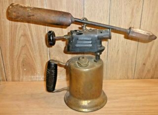 Antique Turner Brass Blow Torch With Soldering Iron.  See Photos