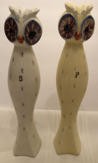 Vintage 1950’s 60’s Napco Japan Tall Owl Salt And Pepper Shakers 9’ K2598
