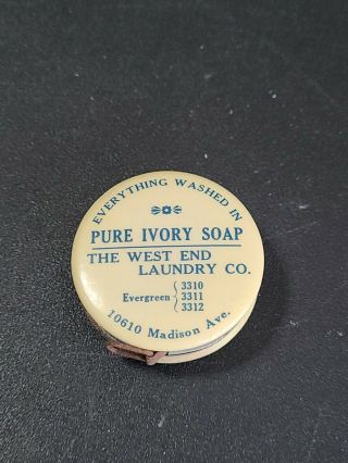 Vntg York Pa West End Laundry Ivory Soap Tape Measure