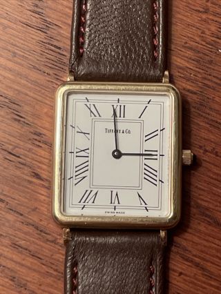 Tiffany & Co.  Vintage/retro Men’s 14k Yellow Gold Case Watch— Perfect 1987