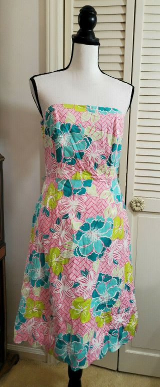 Vintage Lilly Pulitzer Strapless Dress Sz 8