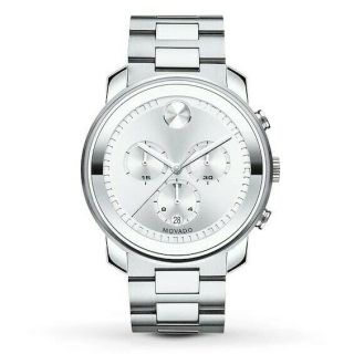 Movado Bold 44mm Silver Stainless Steel Men 