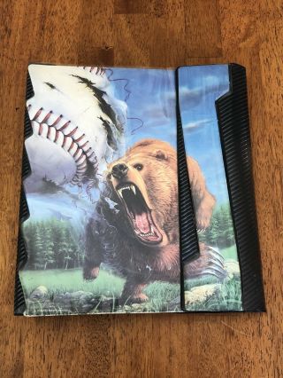 Vintage 1991 Mead Trapper Keeper Portfolio Notebook No Rules Bear Baseball 29062